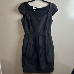 Armani Collezioni Sleek Black Cap Sleeve Mini Dress